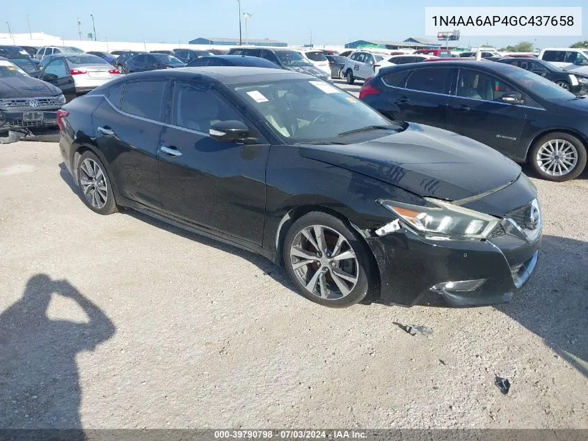 2016 Nissan Maxima 3.5 Sl VIN: 1N4AA6AP4GC437658 Lot: 39790798