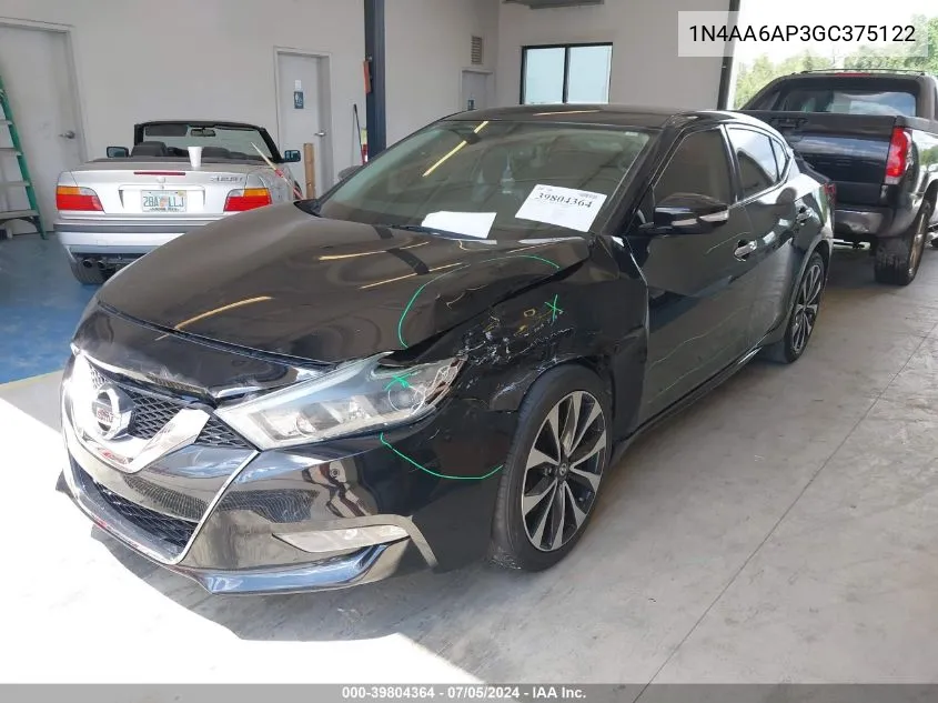 1N4AA6AP3GC375122 2016 Nissan Maxima 3.5 Sr