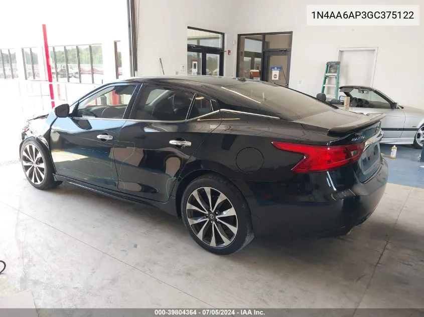 1N4AA6AP3GC375122 2016 Nissan Maxima 3.5 Sr