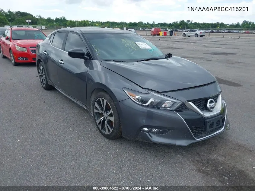 2016 Nissan Maxima 3.5 S VIN: 1N4AA6AP8GC416201 Lot: 39804522