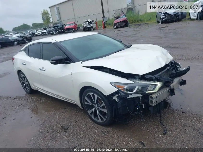 2016 Nissan Maxima 3.5 Platinum/3.5 S/3.5 Sl/3.5 Sr/3.5 Sv VIN: 1N4AA6AP6GC401857 Lot: 39815179