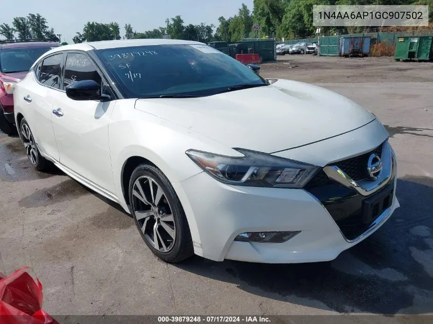 2016 Nissan Maxima 3.5 S VIN: 1N4AA6AP1GC907502 Lot: 39879248