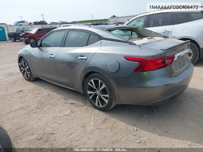 1N4AA6AP0GC406472 2016 Nissan Maxima 3.5 Sl