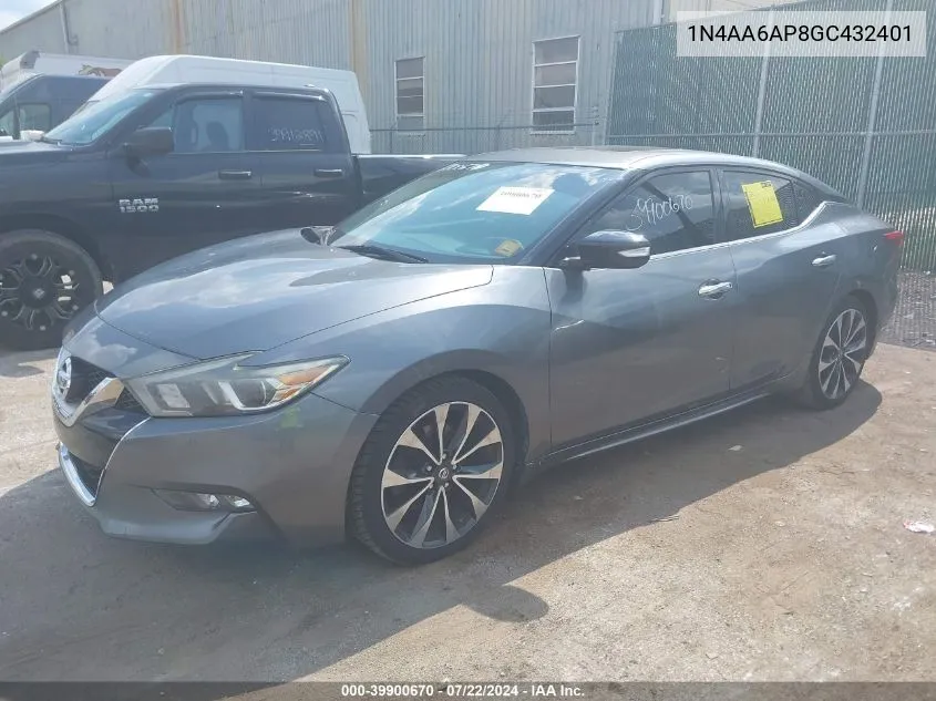 2016 Nissan Maxima 3.5 Sr VIN: 1N4AA6AP8GC432401 Lot: 39900670