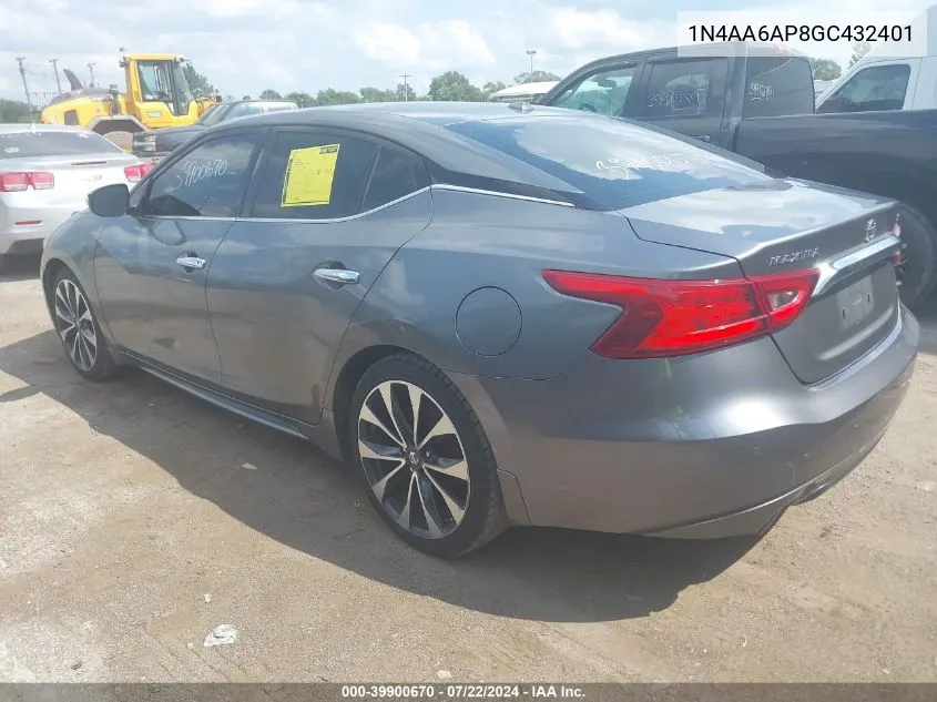 1N4AA6AP8GC432401 2016 Nissan Maxima 3.5 Sr