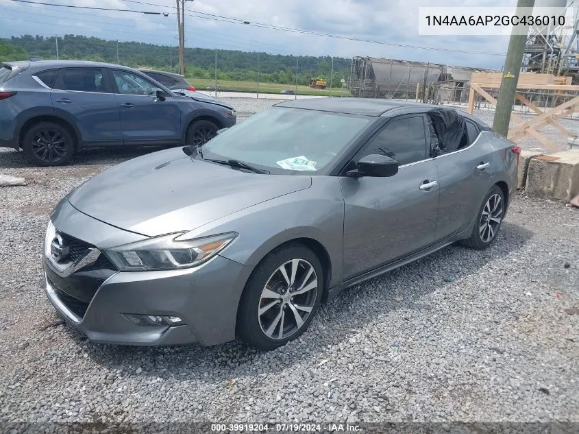 1N4AA6AP2GC436010 2016 Nissan Maxima 3.5 S