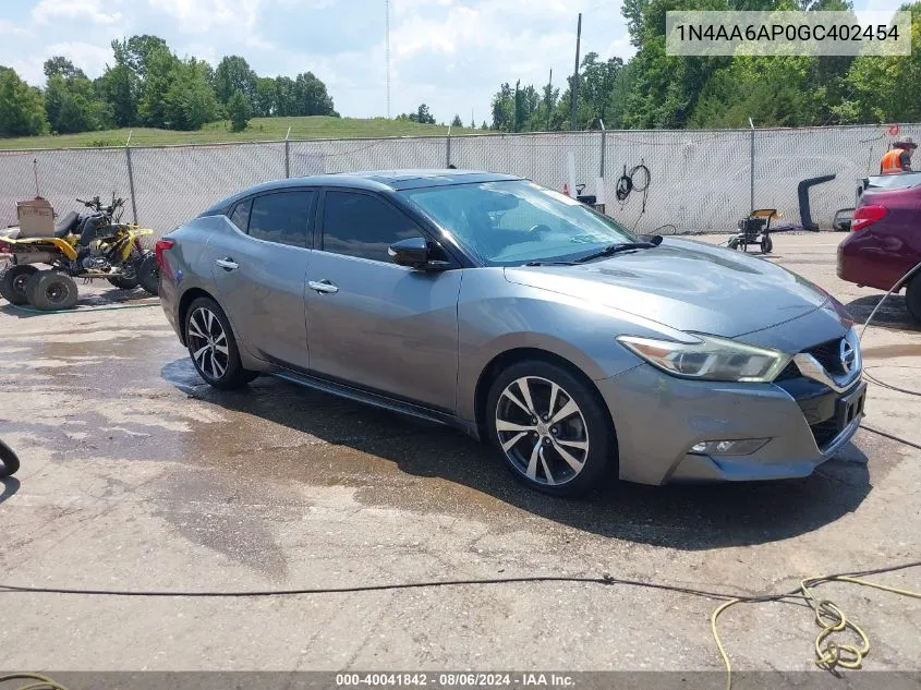 2016 Nissan Maxima 3.5 Sl VIN: 1N4AA6AP0GC402454 Lot: 40041842