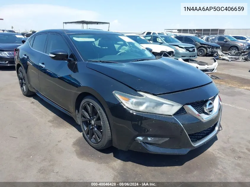 2016 Nissan Maxima 3.5 Sl VIN: 1N4AA6AP5GC406659 Lot: 40046428