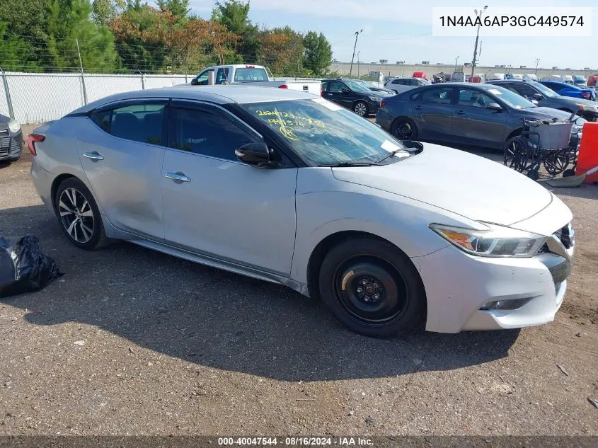 2016 Nissan Maxima 3.5 Sv VIN: 1N4AA6AP3GC449574 Lot: 40047544