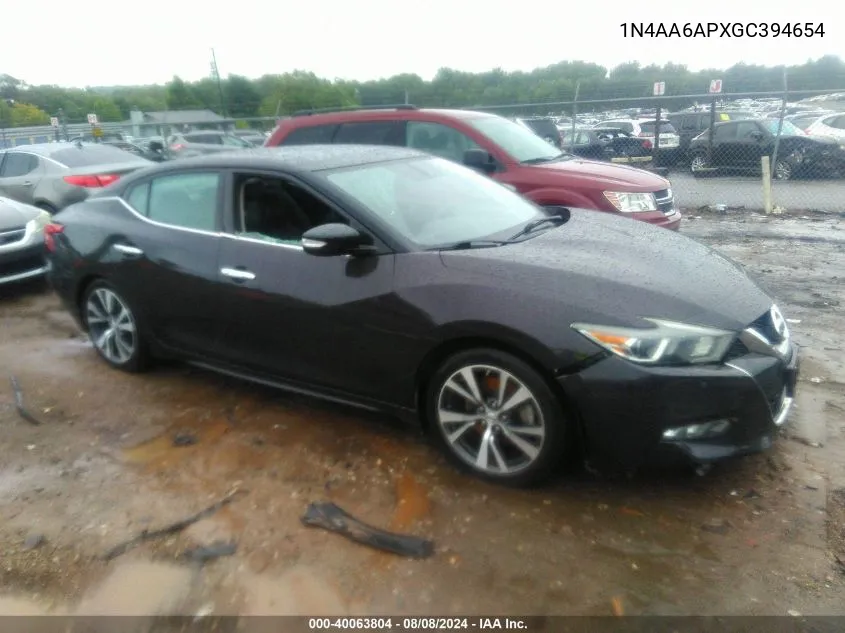 2016 Nissan Maxima 3.5 Sl VIN: 1N4AA6APXGC394654 Lot: 40063804