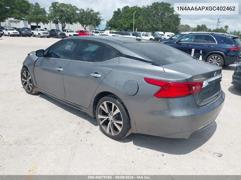 1N4AA6APXGC402462 2016 Nissan Maxima 3.5 Sl