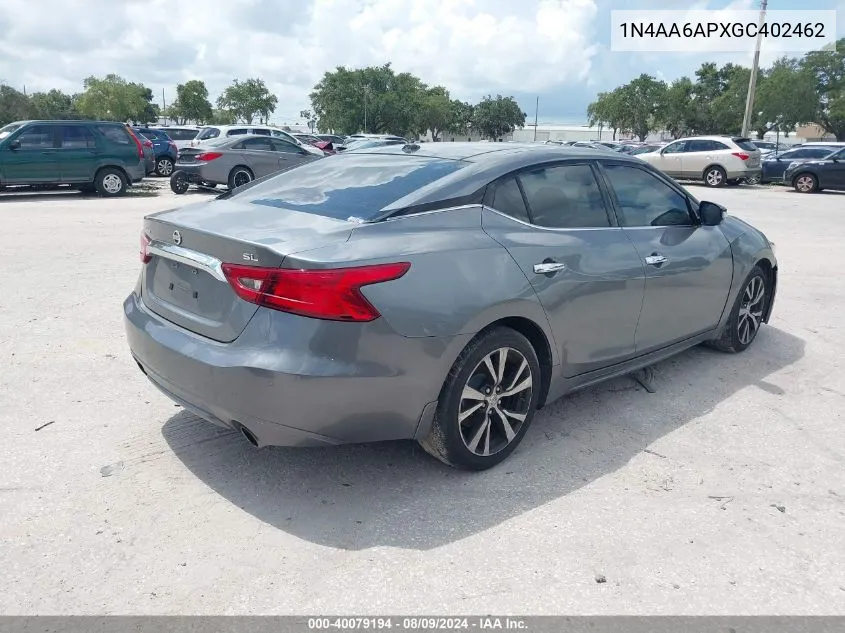 1N4AA6APXGC402462 2016 Nissan Maxima 3.5 Sl