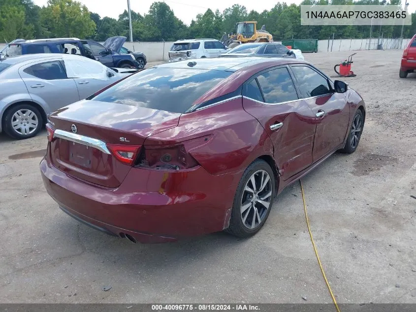 2016 Nissan Maxima 3.5 Platinum/3.5 S/3.5 Sl/3.5 Sr/3.5 Sv VIN: 1N4AA6AP7GC383465 Lot: 40096775