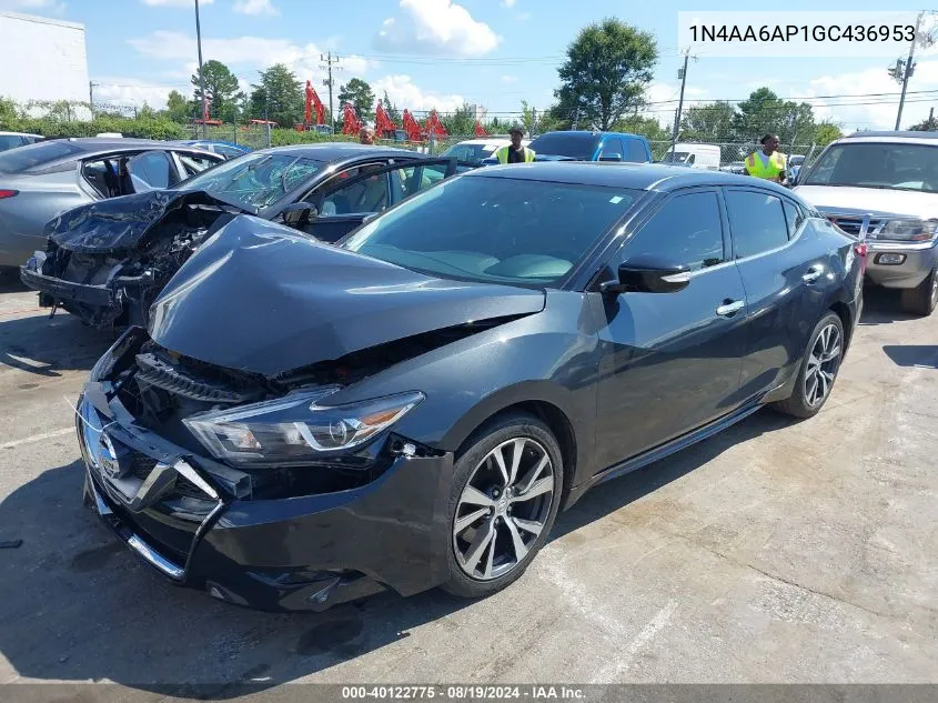 2016 Nissan Maxima 3.5 Sv VIN: 1N4AA6AP1GC436953 Lot: 40122775