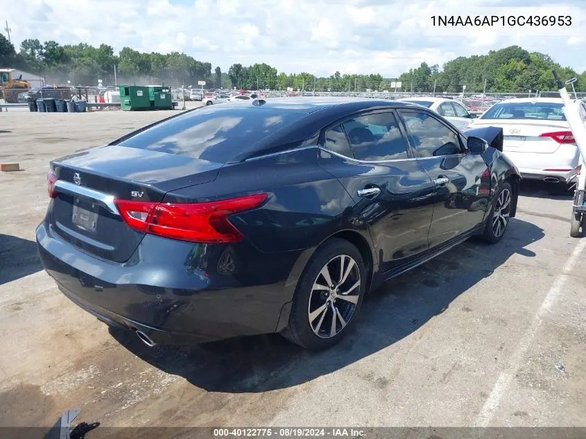 1N4AA6AP1GC436953 2016 Nissan Maxima 3.5 Sv