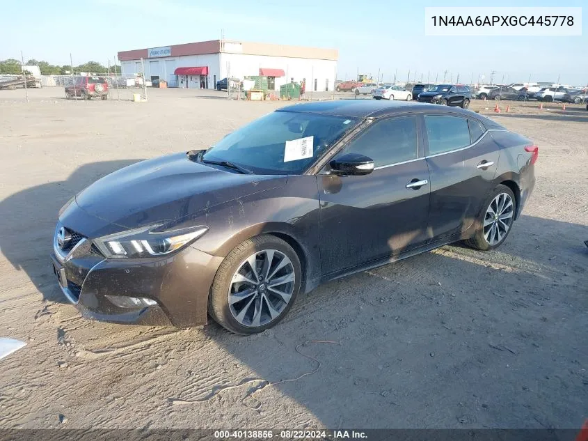 1N4AA6APXGC445778 2016 Nissan Maxima 3.5 Sr