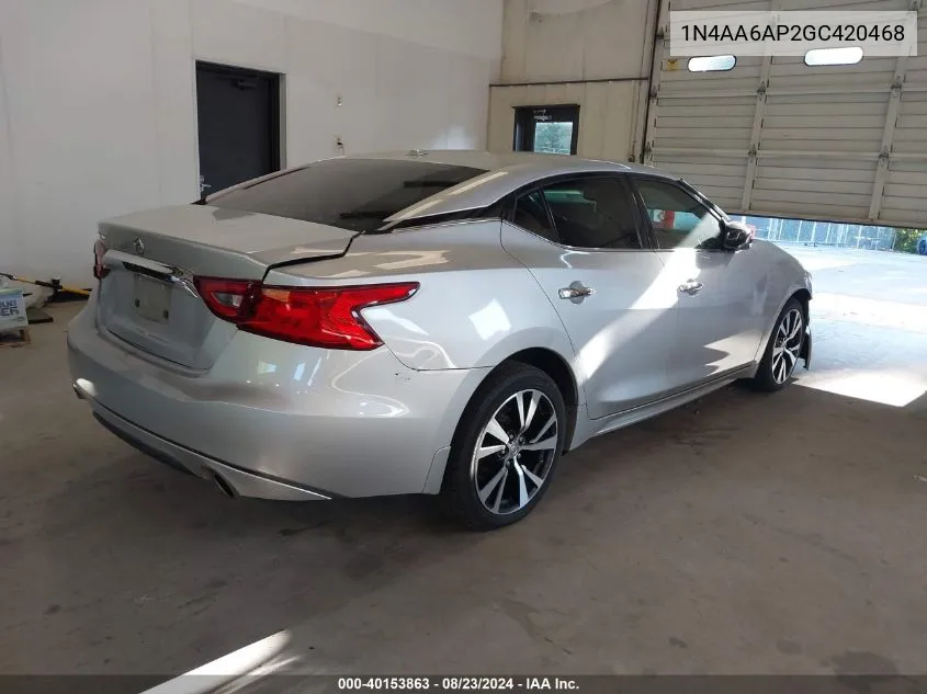 2016 Nissan Maxima 3.5 S VIN: 1N4AA6AP2GC420468 Lot: 40153863