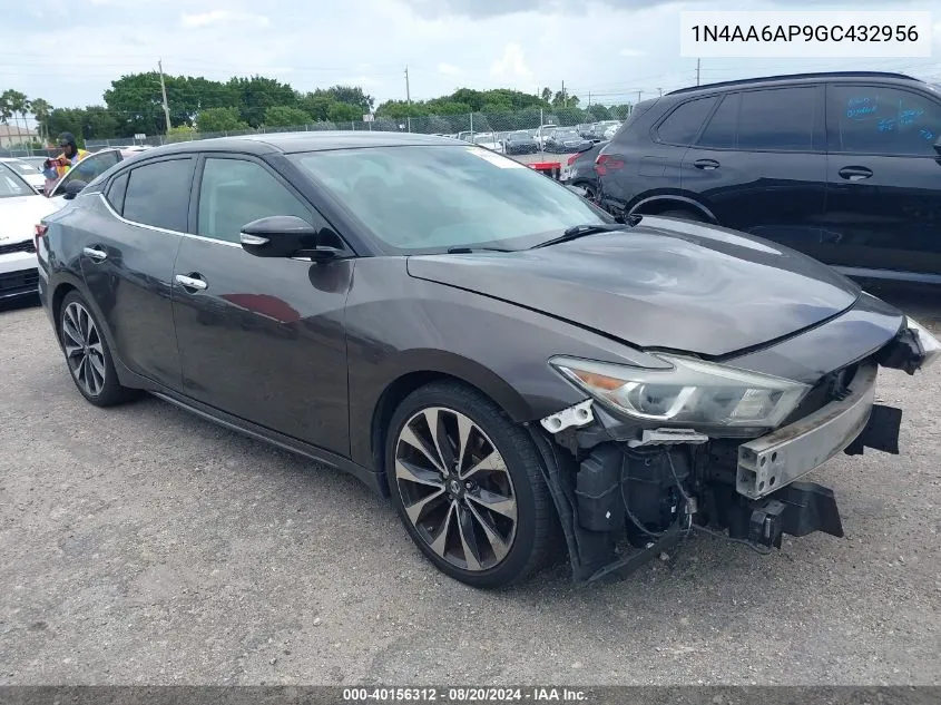 2016 Nissan Maxima 3.5 Sr VIN: 1N4AA6AP9GC432956 Lot: 40156312