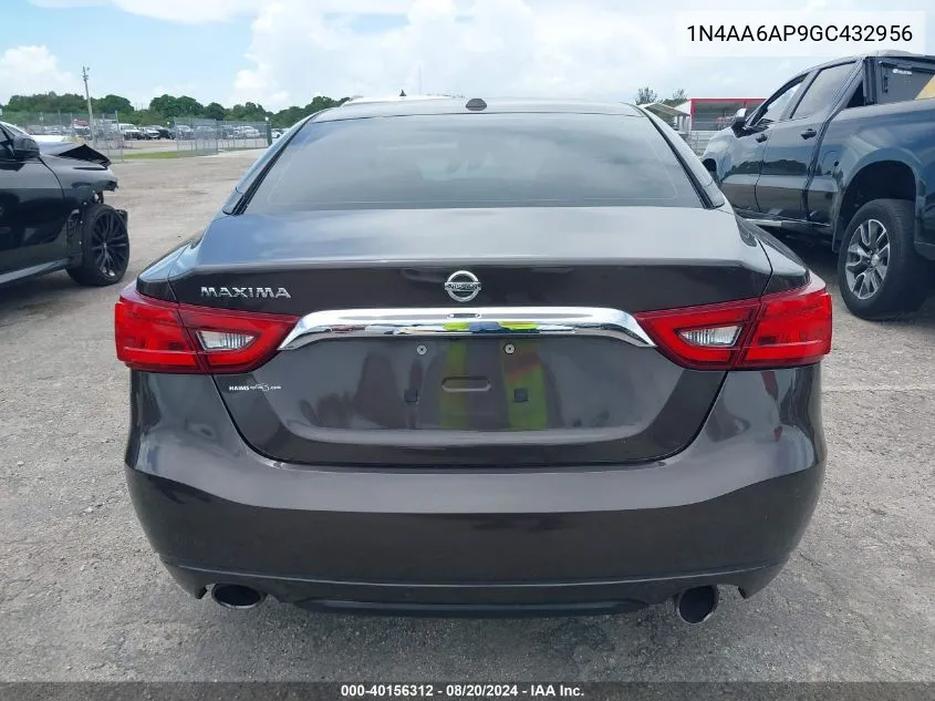 2016 Nissan Maxima 3.5 Sr VIN: 1N4AA6AP9GC432956 Lot: 40156312