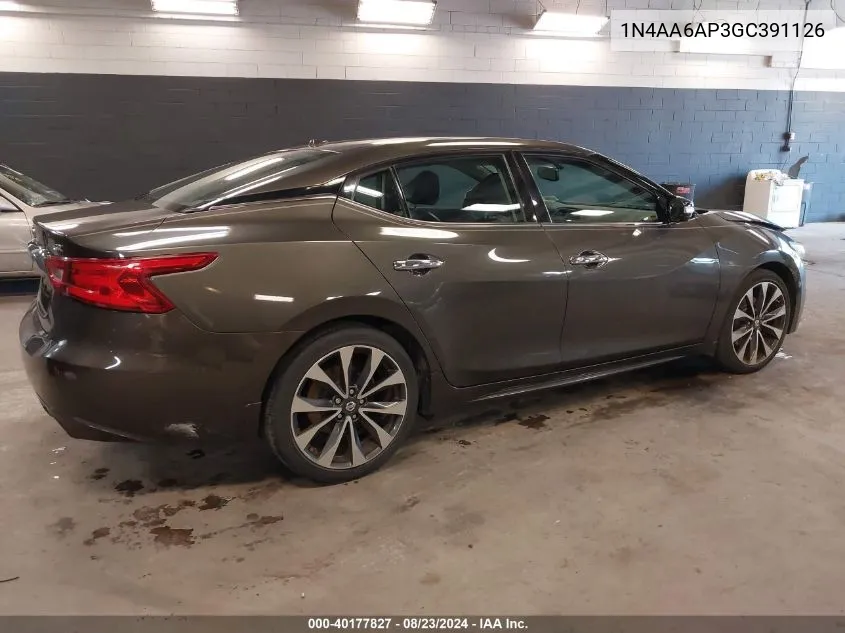 2016 Nissan Maxima 3.5 Sr VIN: 1N4AA6AP3GC391126 Lot: 40177827