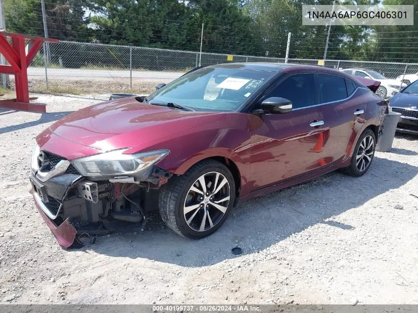 2016 Nissan Maxima 3.5 Sl VIN: 1N4AA6AP6GC406301 Lot: 40199737