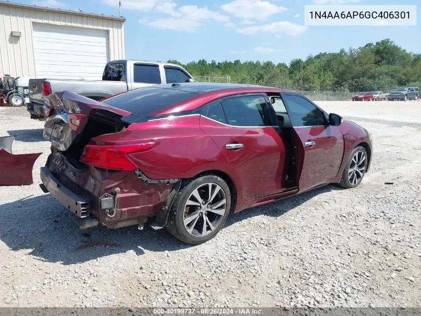 2016 Nissan Maxima 3.5 Sl VIN: 1N4AA6AP6GC406301 Lot: 40199737