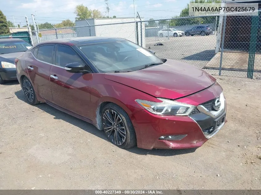 2016 Nissan Maxima 3.5 Sl VIN: 1N4AA6AP7GC425679 Lot: 40227349