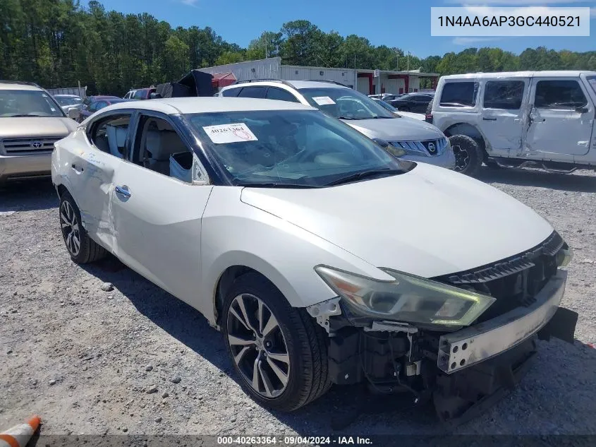 2016 Nissan Maxima 3.5 Sv VIN: 1N4AA6AP3GC440521 Lot: 40263364