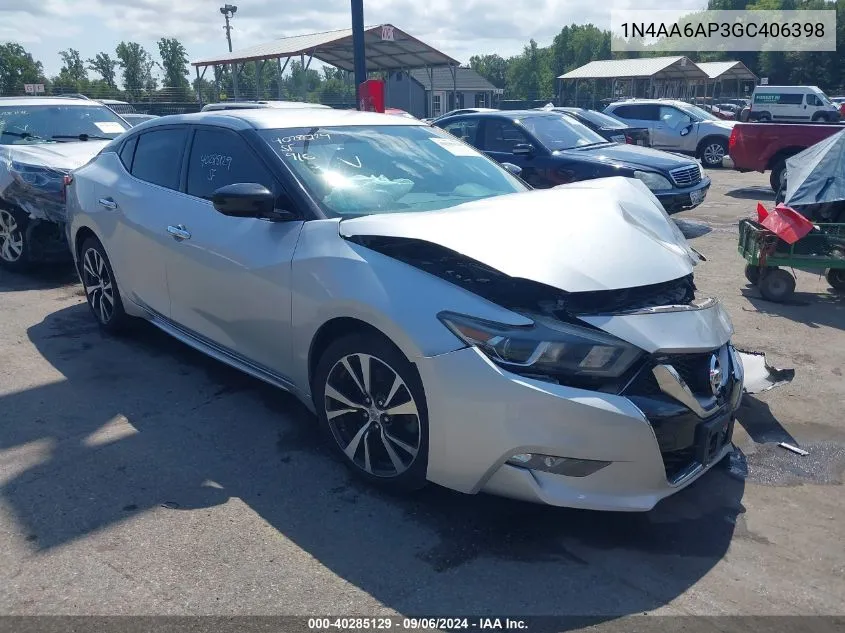 2016 Nissan Maxima 3.5 S VIN: 1N4AA6AP3GC406398 Lot: 40285129