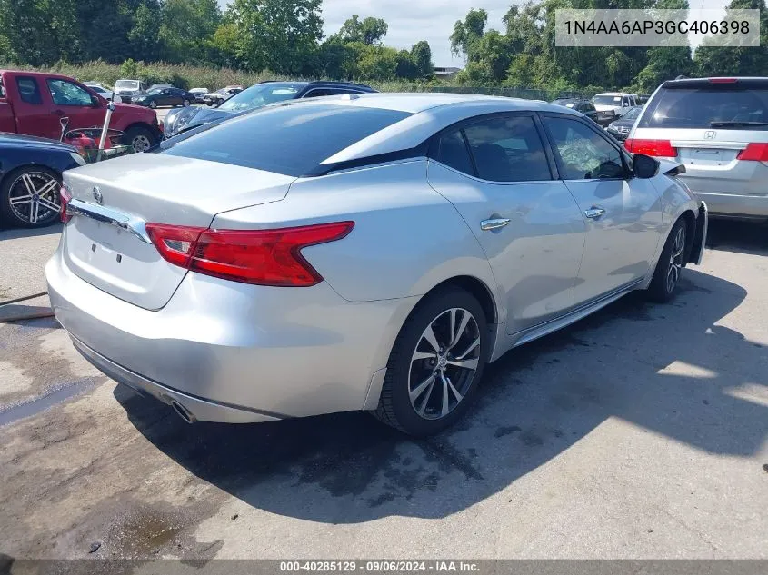 2016 Nissan Maxima 3.5 S VIN: 1N4AA6AP3GC406398 Lot: 40285129