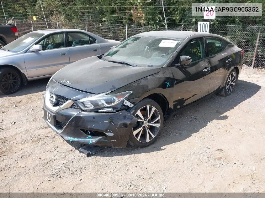 2016 Nissan Maxima 3.5 Sv VIN: 1N4AA6AP9GC905352 Lot: 40290986