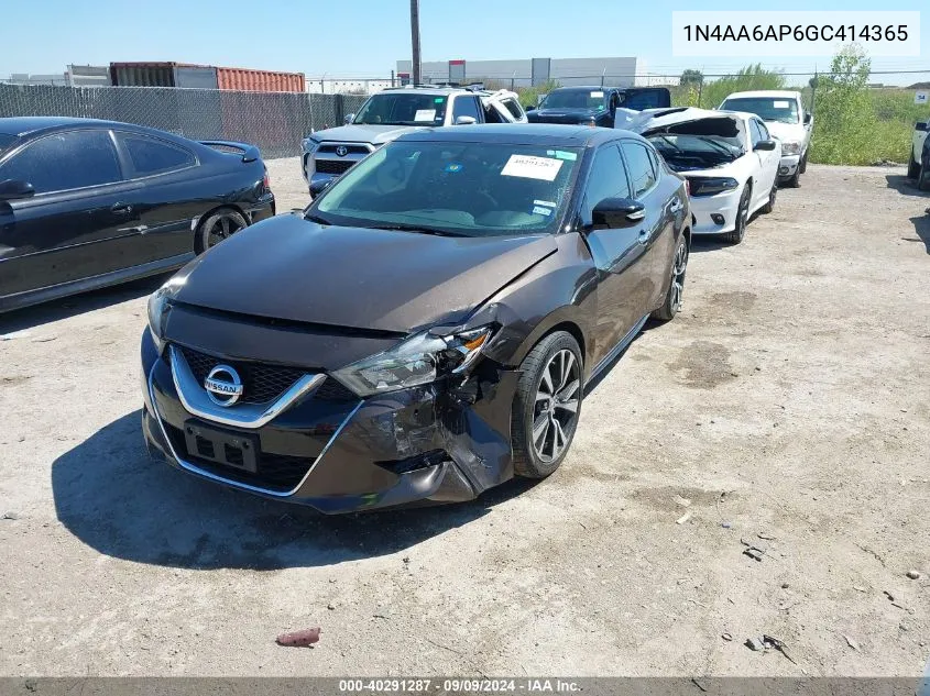 2016 Nissan Maxima 3.5 Sl VIN: 1N4AA6AP6GC414365 Lot: 40291287