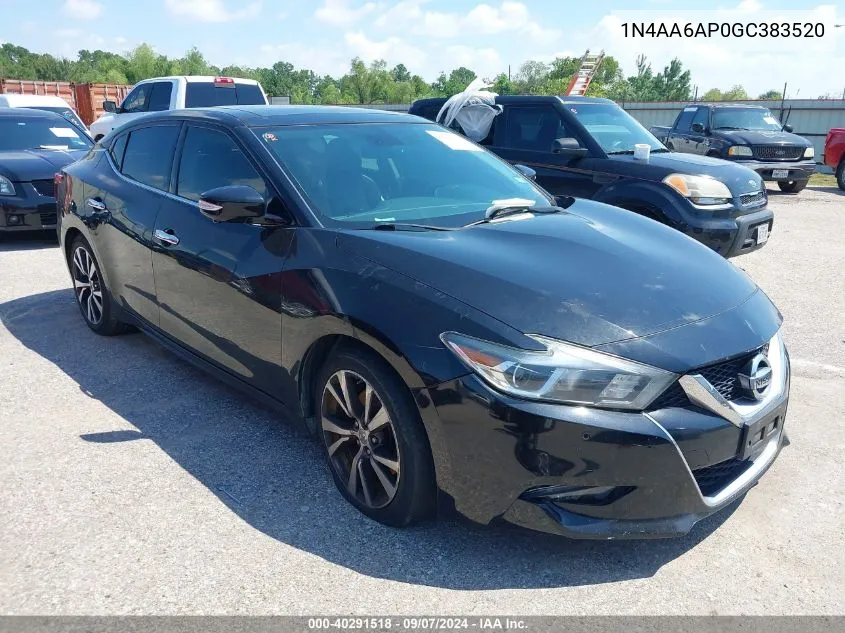 2016 Nissan Maxima 3.5 Platinum/3.5 S/3.5 Sl/3.5 Sr/3.5 Sv VIN: 1N4AA6AP0GC383520 Lot: 40291518