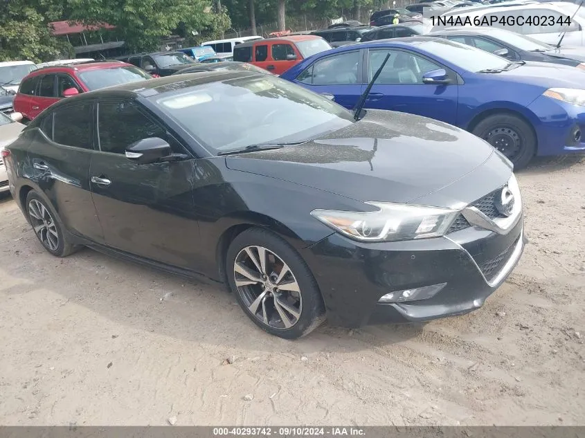 1N4AA6AP4GC402344 2016 Nissan Maxima 3.5 Platinum/3.5 S/3.5 Sl/3.5 Sr/3.5 Sv