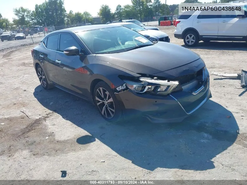 2016 Nissan Maxima 3.5 Sv VIN: 1N4AA6AP6GC438648 Lot: 40311793