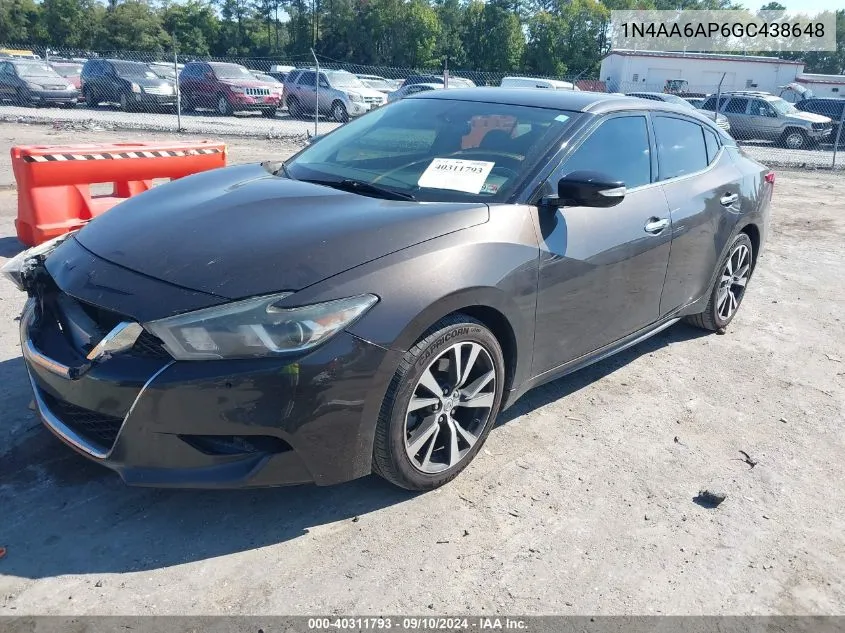 1N4AA6AP6GC438648 2016 Nissan Maxima 3.5 Sv