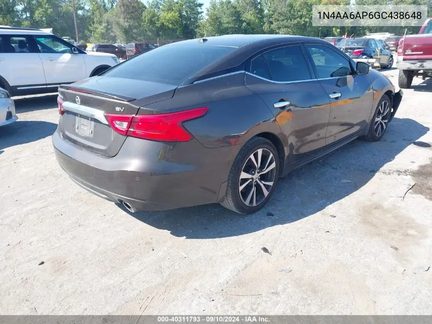 1N4AA6AP6GC438648 2016 Nissan Maxima 3.5 Sv