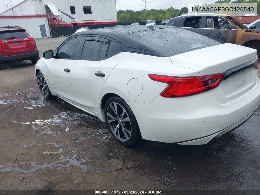 2016 Nissan Maxima 3.5 Platinum VIN: 1N4AA6AP3GC426540 Lot: 40351972