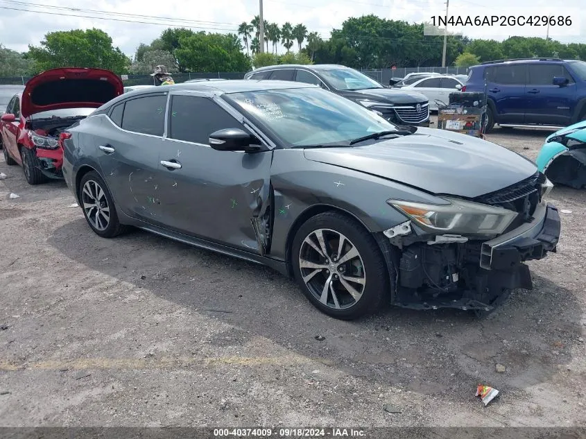 2016 Nissan Maxima 3.5 Sv VIN: 1N4AA6AP2GC429686 Lot: 40374009