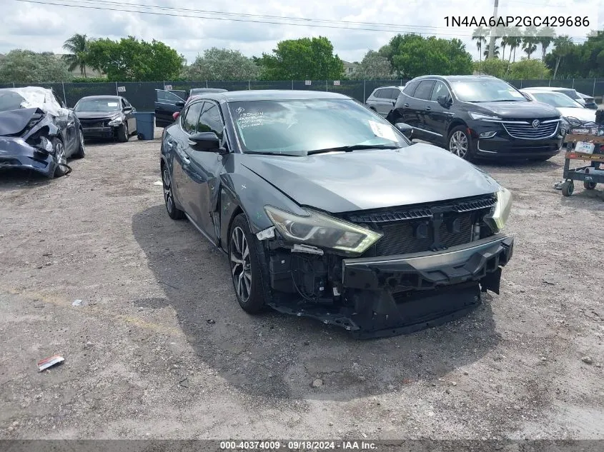 2016 Nissan Maxima 3.5 Sv VIN: 1N4AA6AP2GC429686 Lot: 40374009