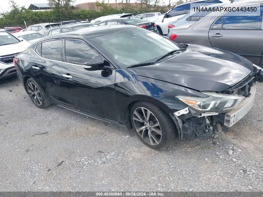 1N4AA6APXGC443450 2016 Nissan Maxima 3.5 Sv