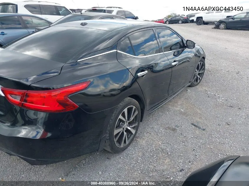 1N4AA6APXGC443450 2016 Nissan Maxima 3.5 Sv