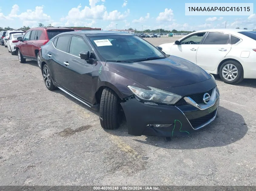 2016 Nissan Maxima 3.5 Platinum VIN: 1N4AA6AP4GC416115 Lot: 40395248