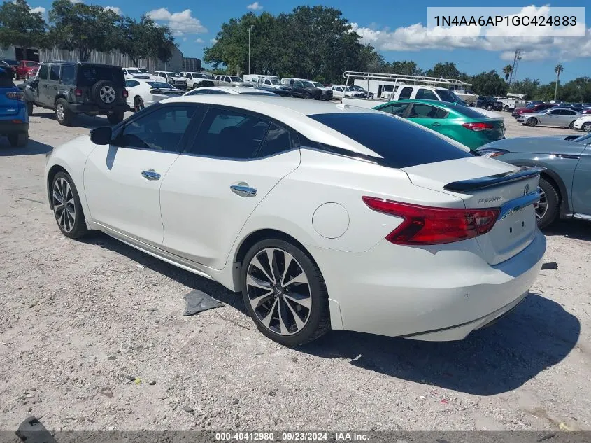 2016 Nissan Maxima 3.5 Sr VIN: 1N4AA6AP1GC424883 Lot: 40412980