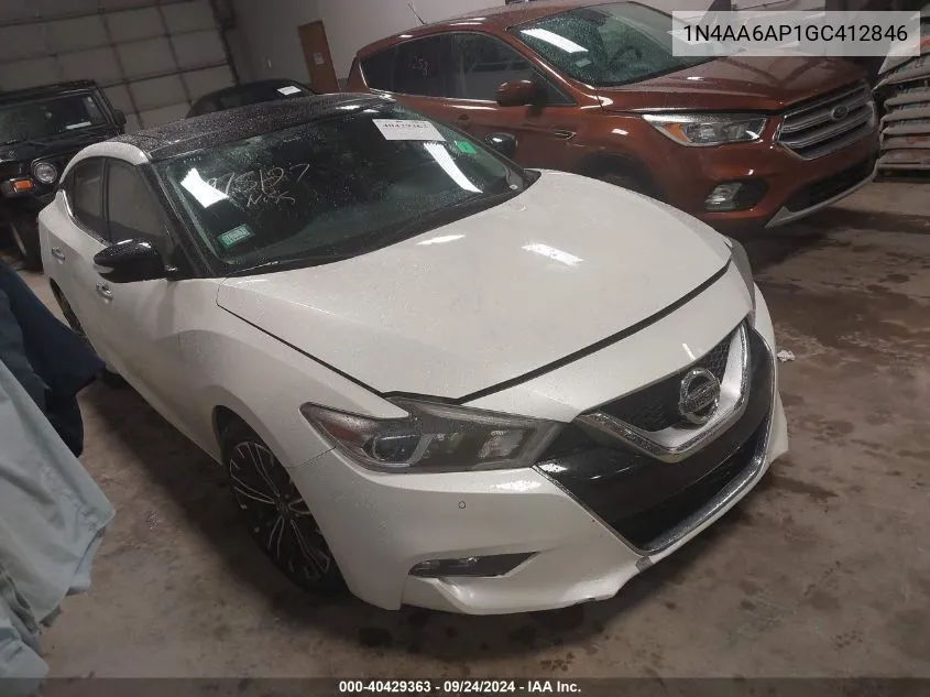 2016 Nissan Maxima 3.5S/Sv/Sl/Sr/Plat VIN: 1N4AA6AP1GC412846 Lot: 40429363