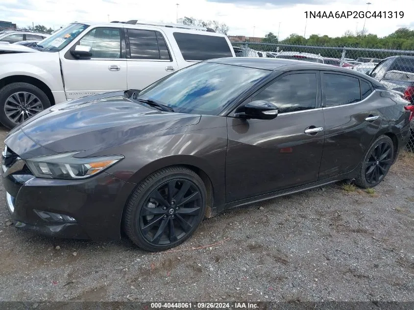 2016 Nissan Maxima 3.5 Platinum/3.5 S/3.5 Sl/3.5 Sr/3.5 Sv VIN: 1N4AA6AP2GC441319 Lot: 40448061