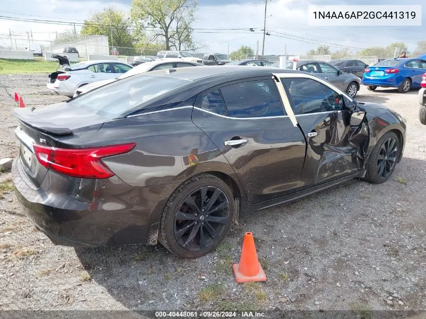 2016 Nissan Maxima 3.5 Platinum/3.5 S/3.5 Sl/3.5 Sr/3.5 Sv VIN: 1N4AA6AP2GC441319 Lot: 40448061