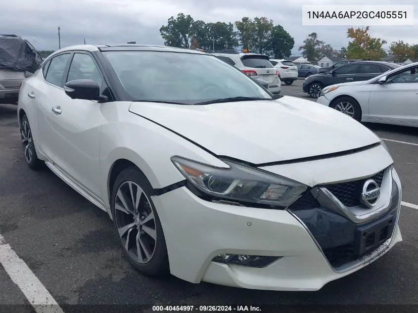 2016 Nissan Maxima 3.5 Platinum VIN: 1N4AA6AP2GC405551 Lot: 40454997