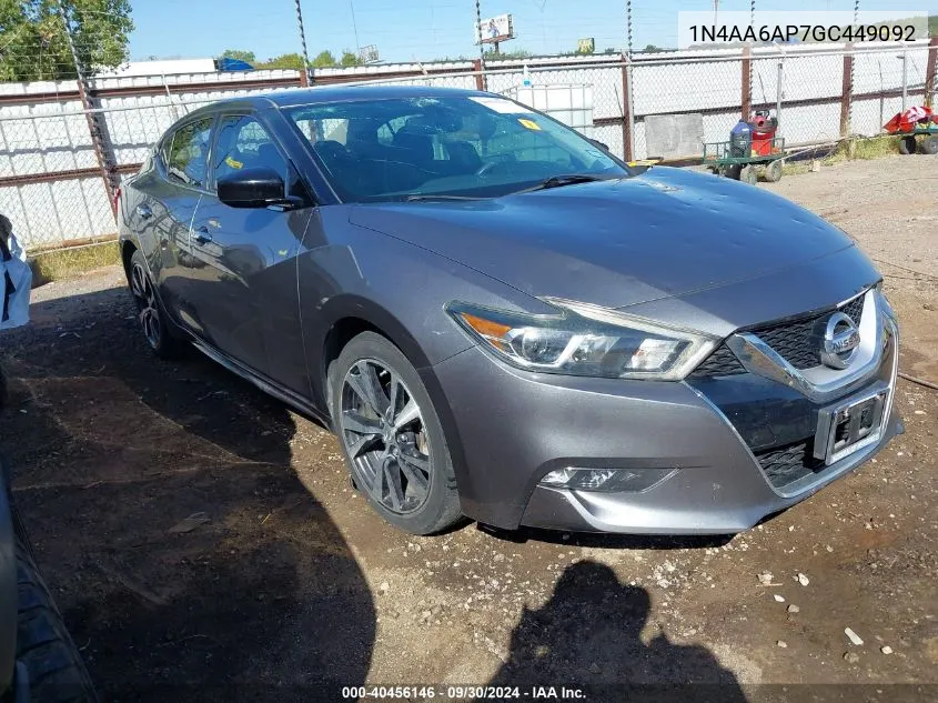 2016 Nissan Maxima 3.5 S VIN: 1N4AA6AP7GC449092 Lot: 40456146