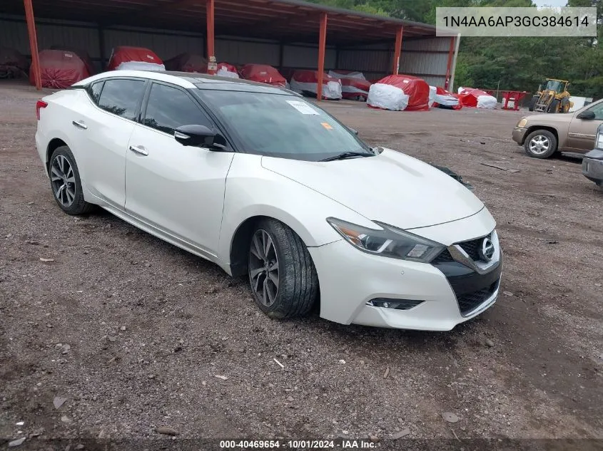 2016 Nissan Maxima 3.5 Platinum VIN: 1N4AA6AP3GC384614 Lot: 40469654